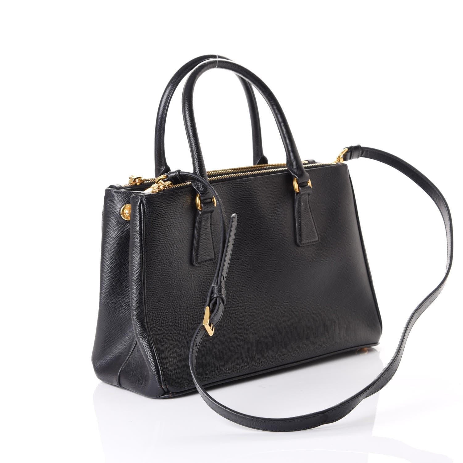 Prada Saffiano Medium Galleria Double Zip Tote Black 2 of 14