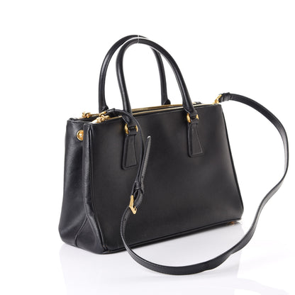 Prada Saffiano Medium Galleria Double Zip Tote Black 2 of 14