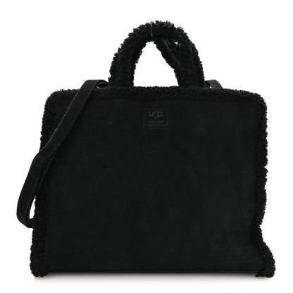 Telfar X UGG Suede Shearling Medium Shopping Bag Raw Black 1 of 11