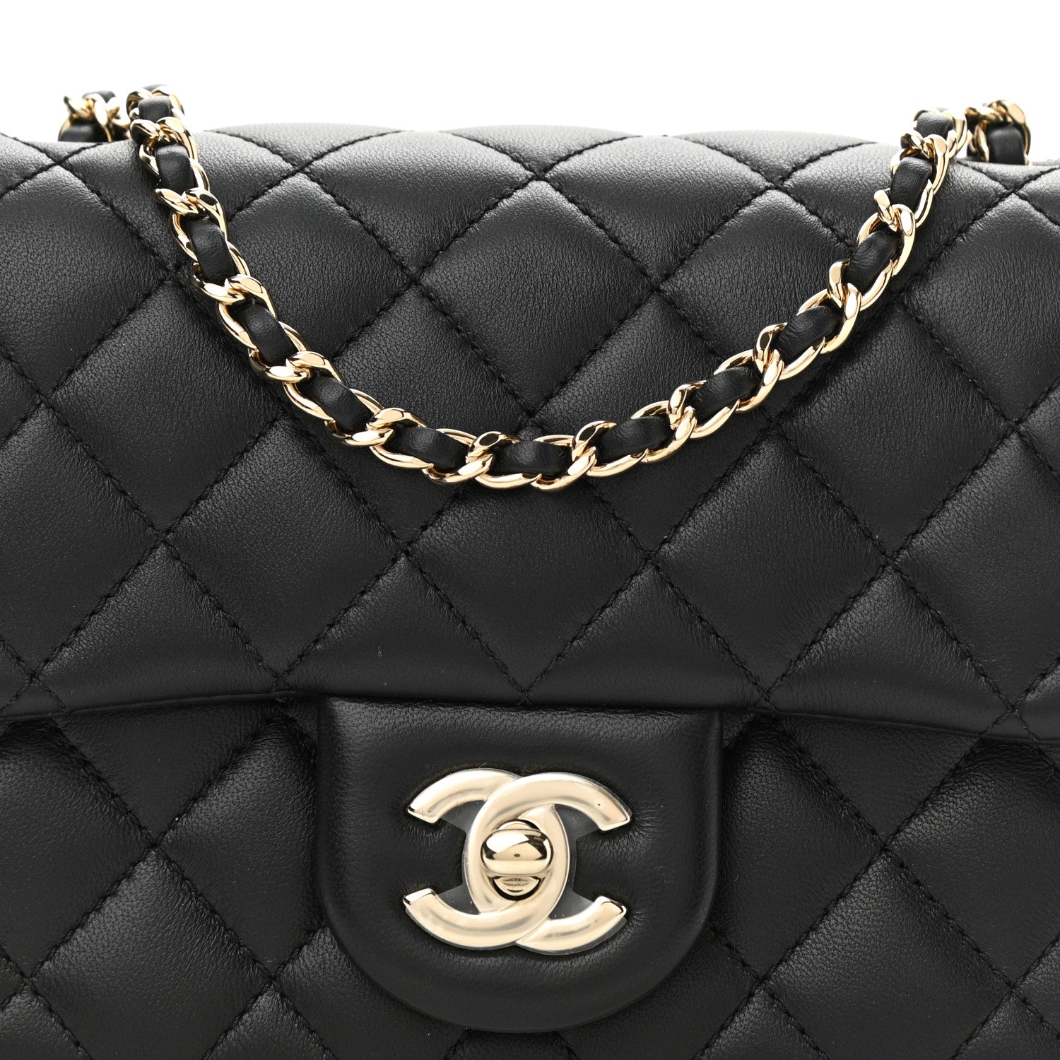 Chanel Lambskin Quilted Enamel Mini Pearl Crush Flap Black 8 of 11