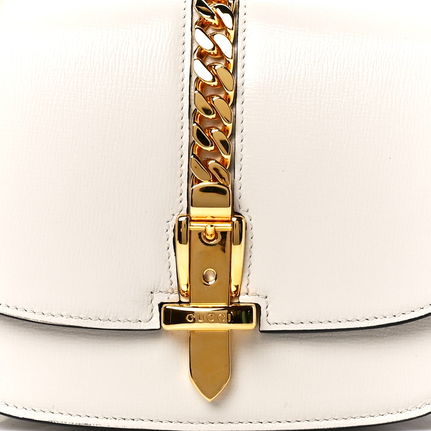 Gucci Azalea Calfskin Mini Sylvie 1969 Flap Messenger Bag Mystic White 10 of 13
