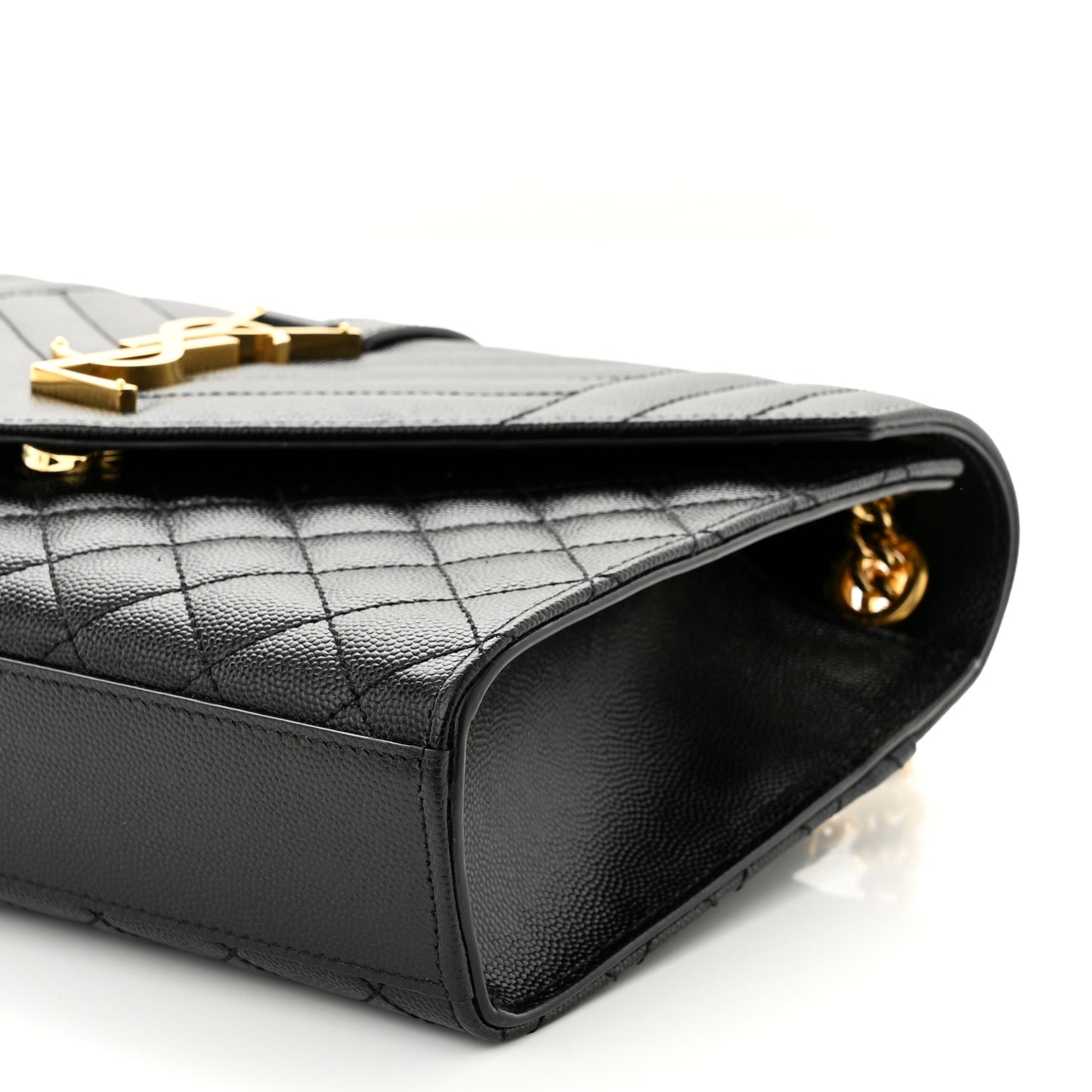 Grain De Poudre Textured Mixed Matelasse Triquilt Medium Monogram Satchel Black