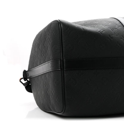 Louis Vuitton Taurillon Monogram Keepall Bandouliere 50 Black 7 of 8