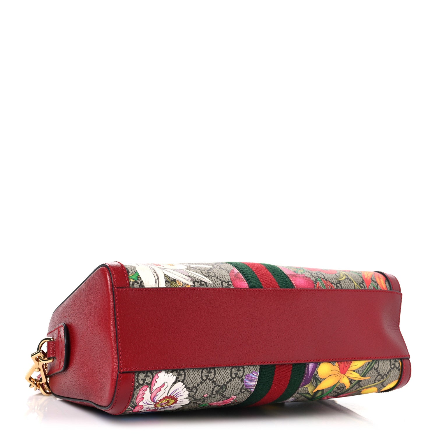 Gucci GG Supreme Monogram Flora Web Medium Ophidia Boston Red 4 of 10