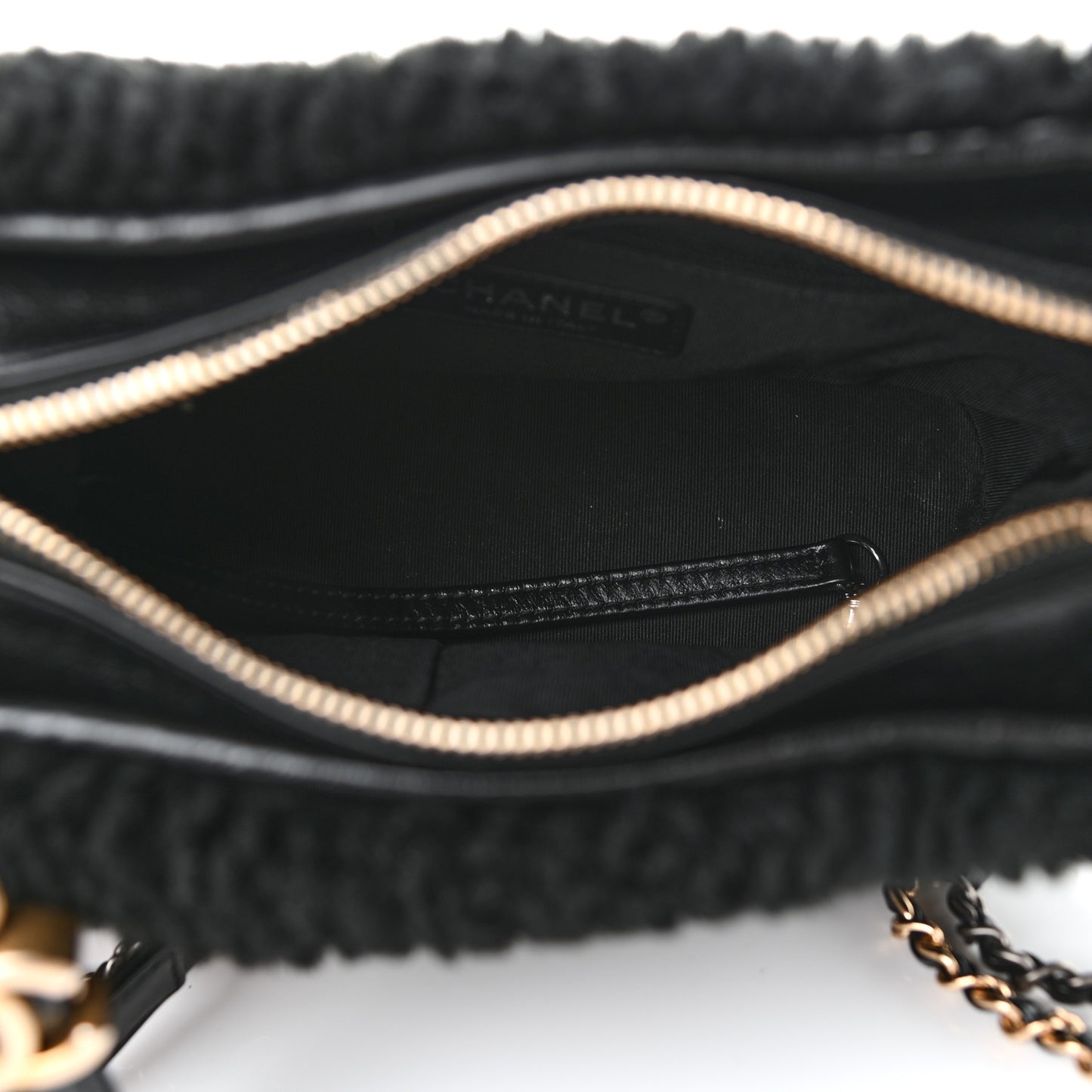 Shearling Small Gabrielle Hobo Black