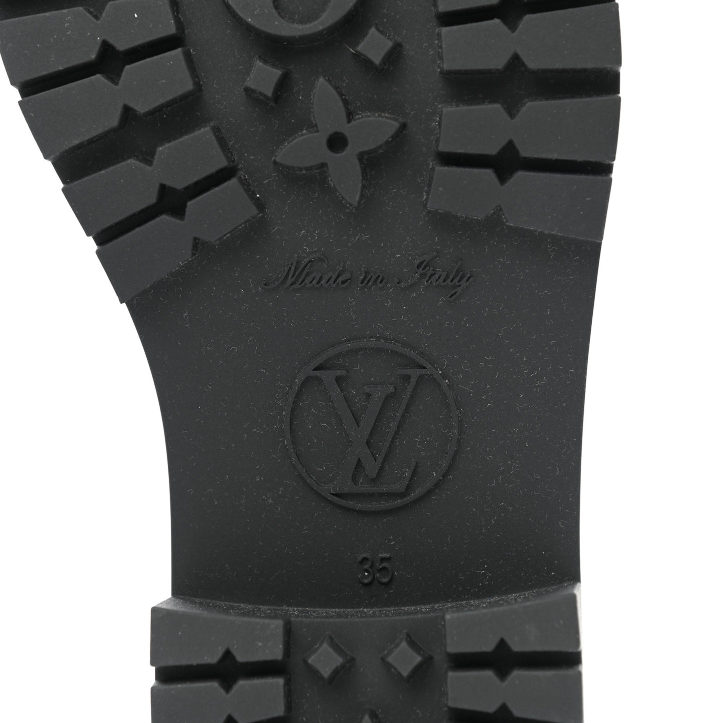 Rubber Embossed Monogram Splash Rain Short Boots 35 Black