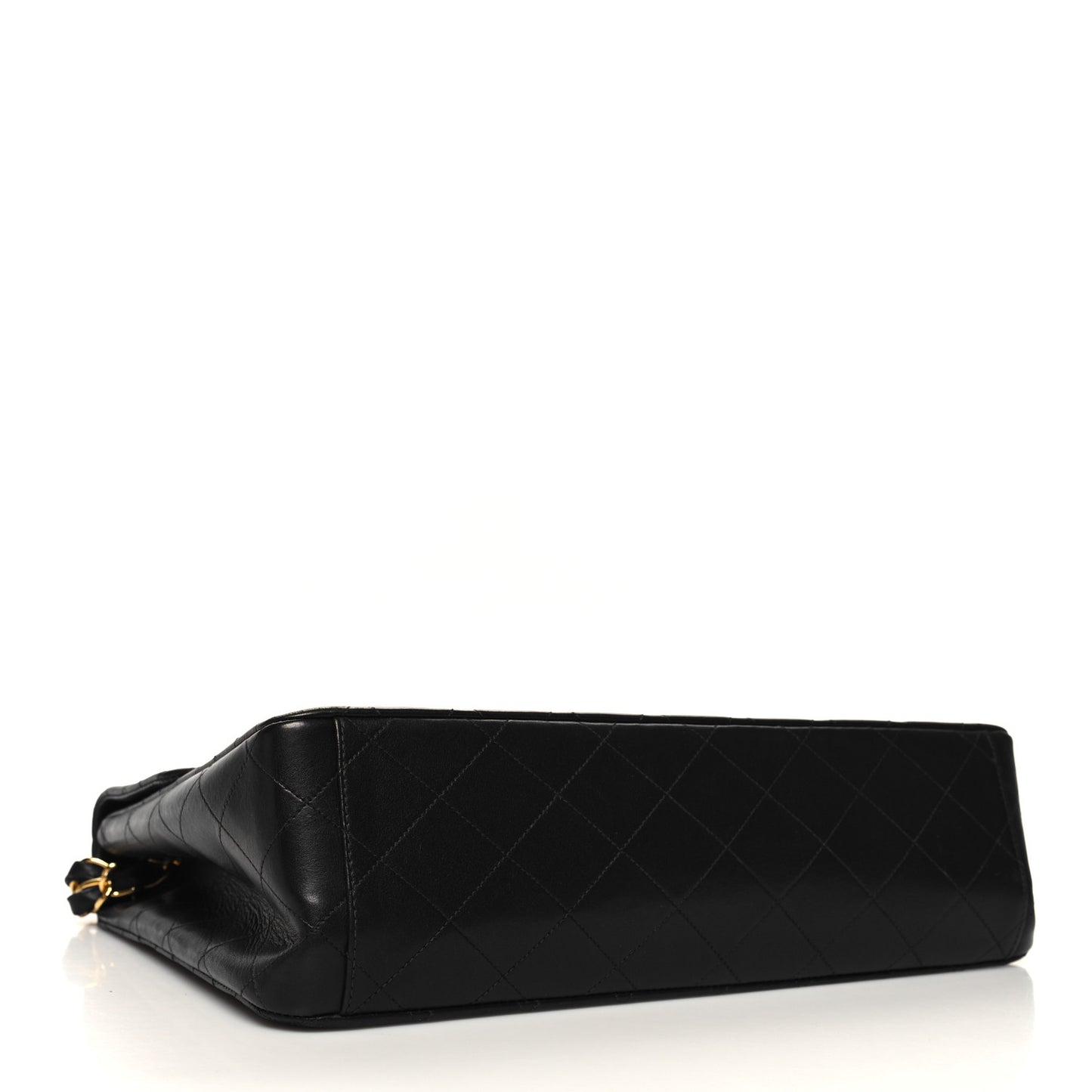 Lambskin Quilted XL Jumbo Single Flap Black