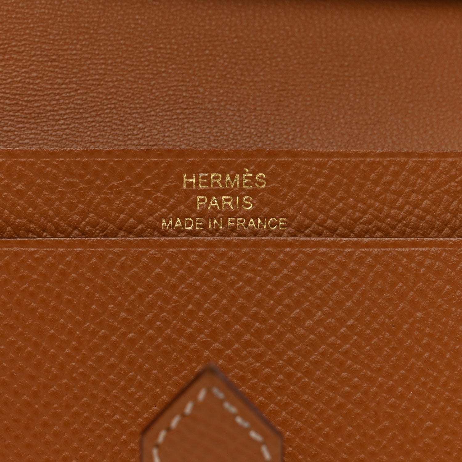 Hermes Epsom Bearn Card Holder Wallet Gold 6 of 7