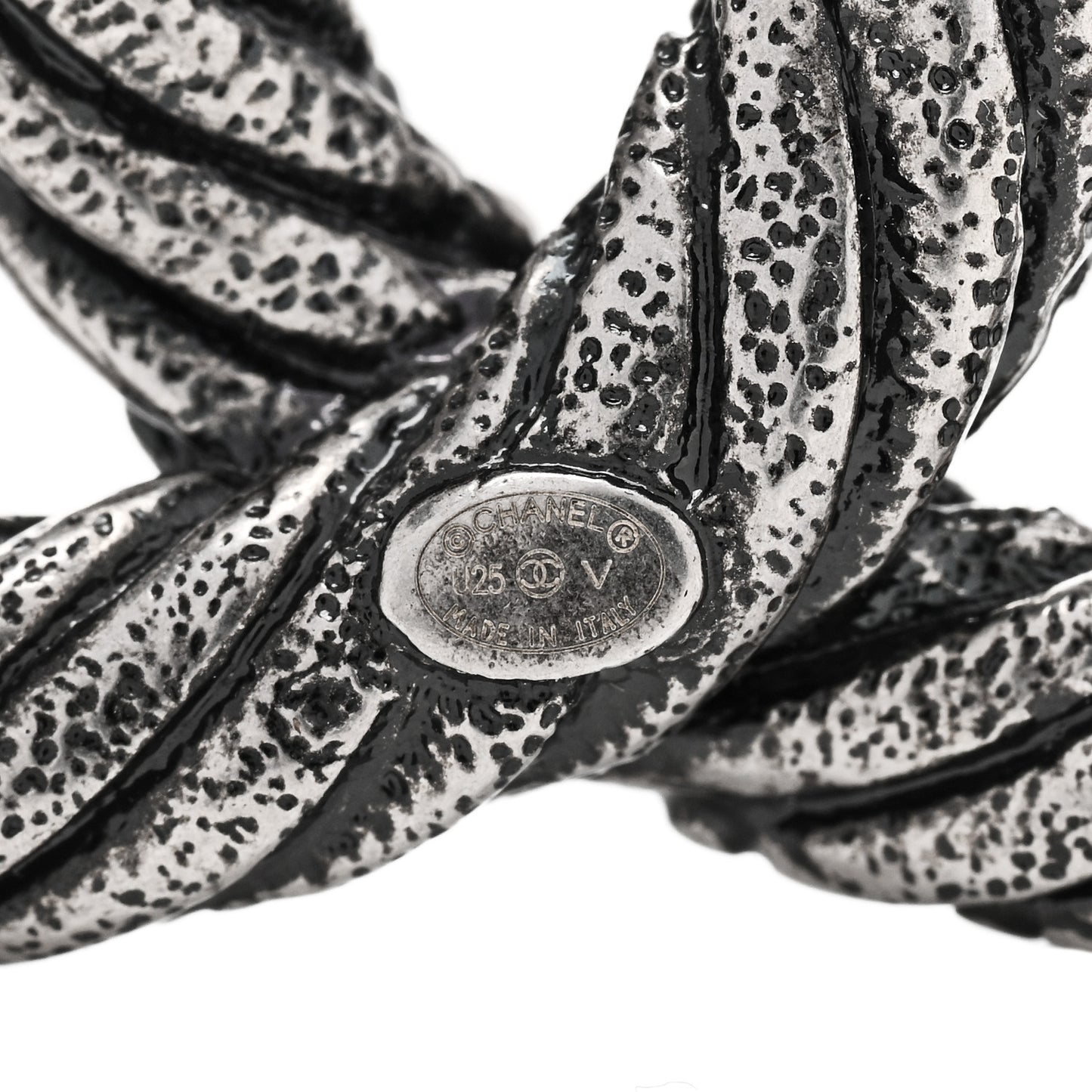 Ruthenium Twisted CC Brooch