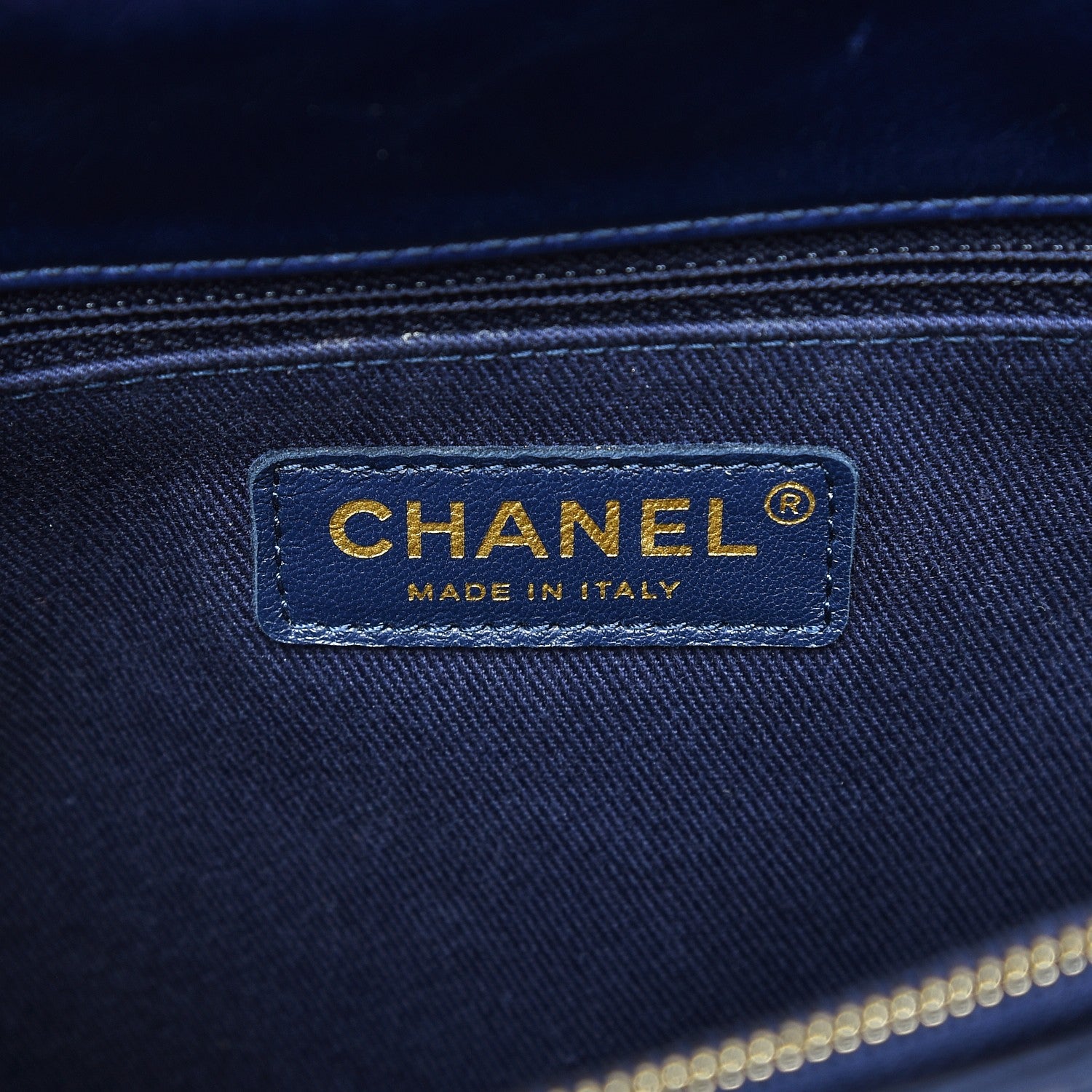 Chanel Calfskin Chevron Quilted Large Coco Handle Flap Blue 7 of 8