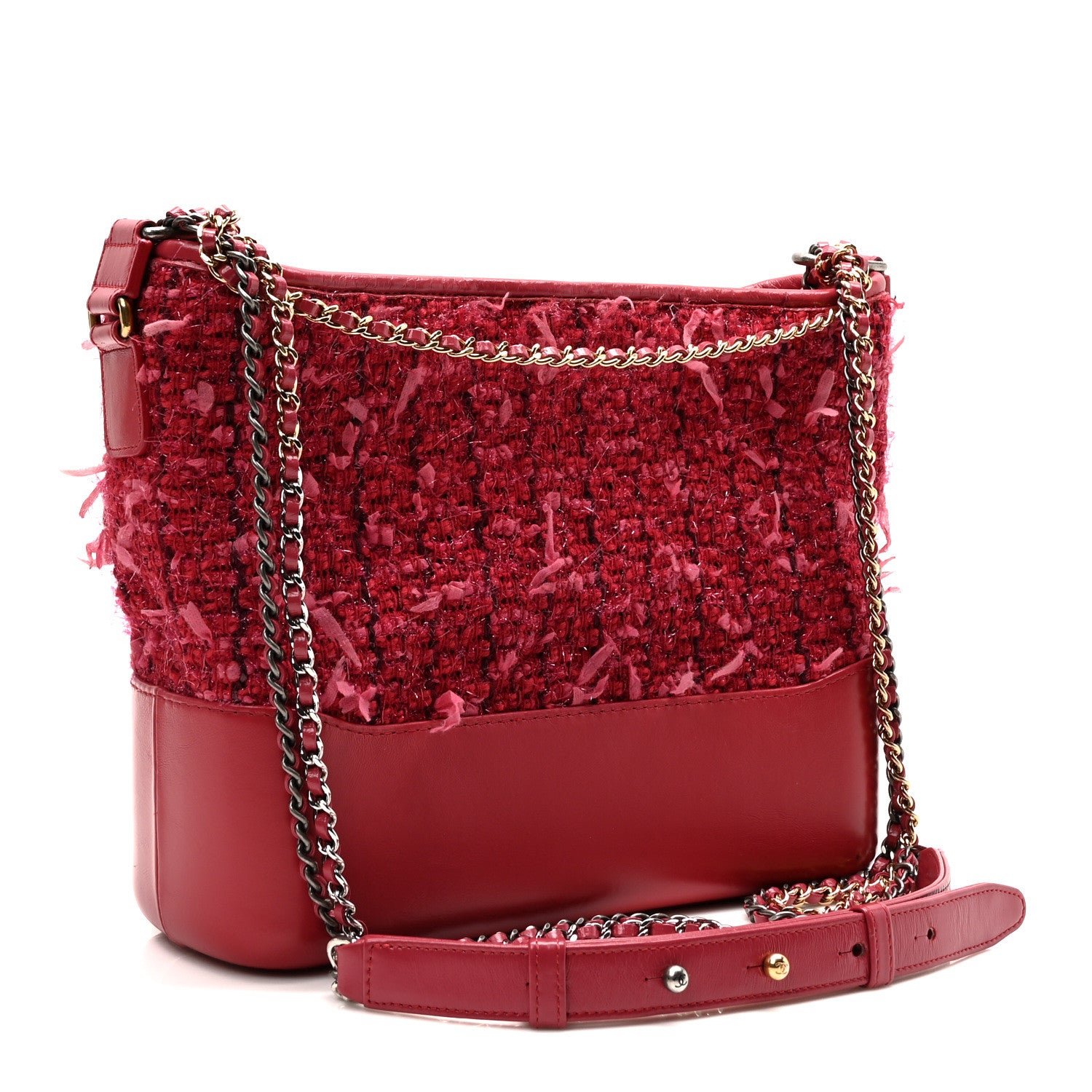 Chanel Tweed Calfskin Medium Gabrielle Hobo Pink 3 of 10