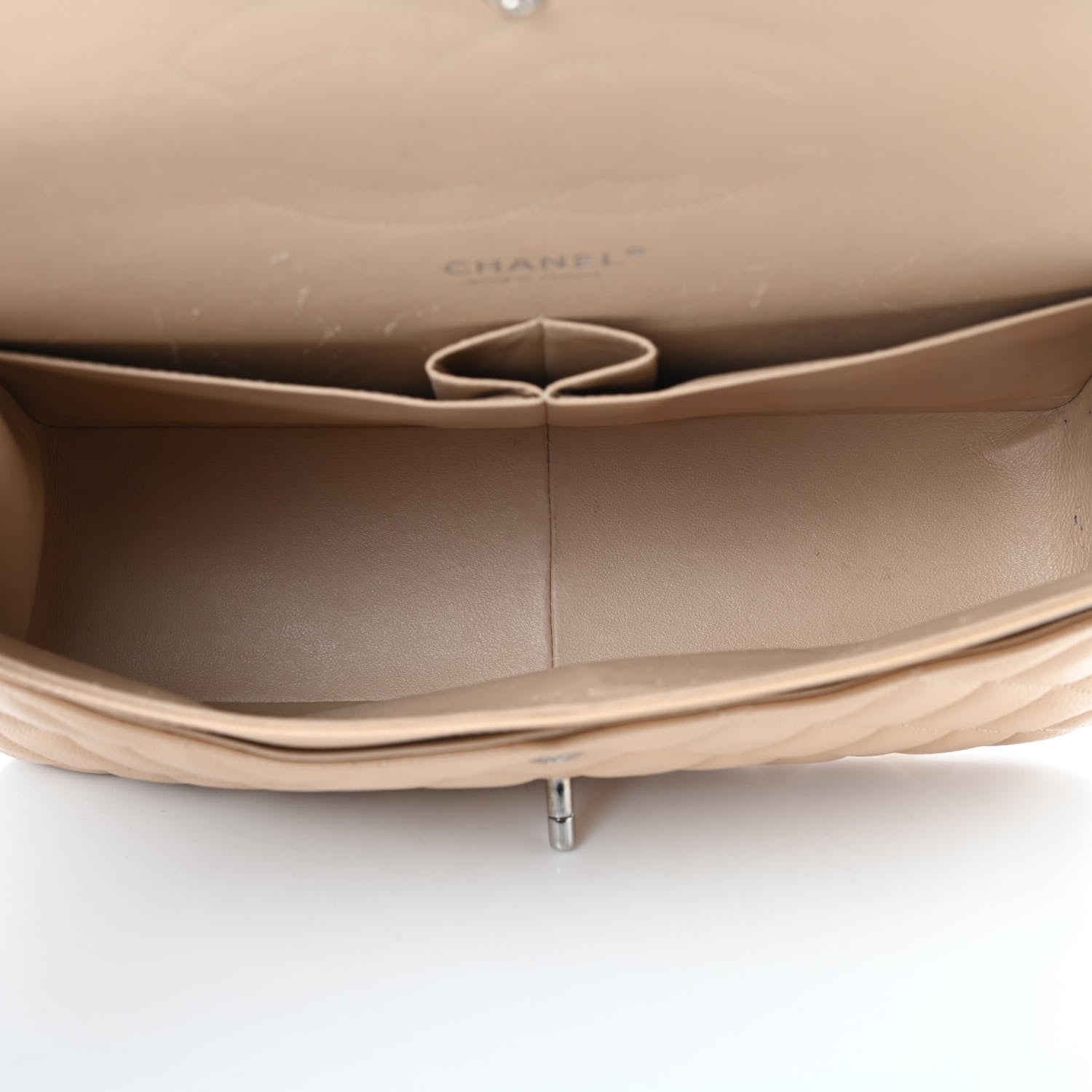Chanel Caviar Quilted Jumbo Double Flap Beige Clair 6 of 21