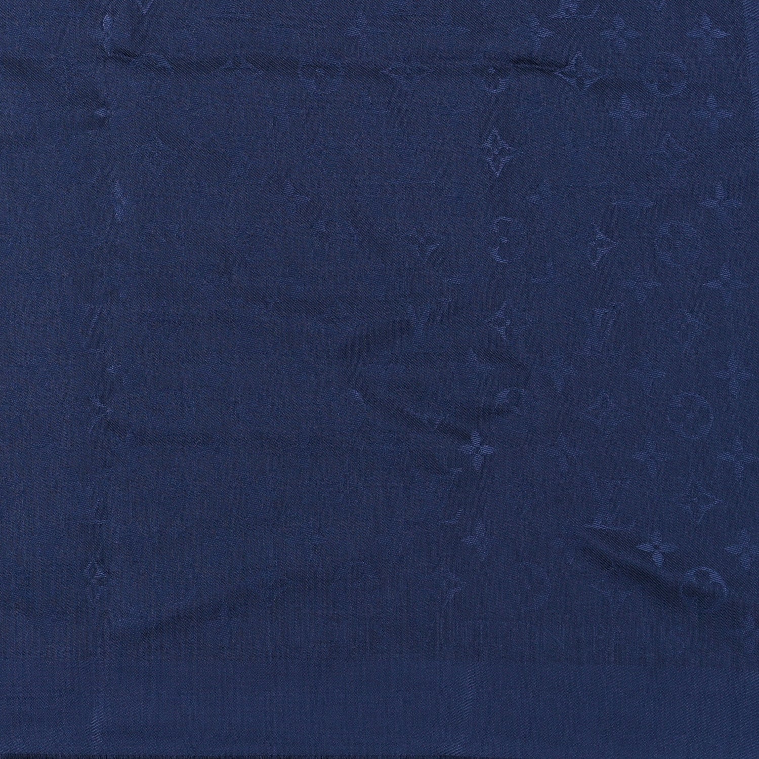 Louis Vuitton Silk Wool Monogram Shawl Night Blue 2 of 3