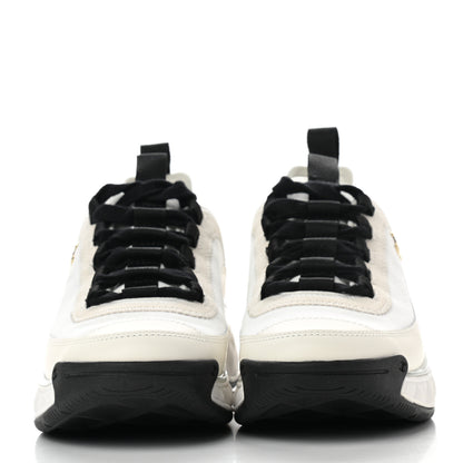 Chanel Velvet Calfskin Mixed Fibers CC Sneakers 36 Ivory Black 2 of 9