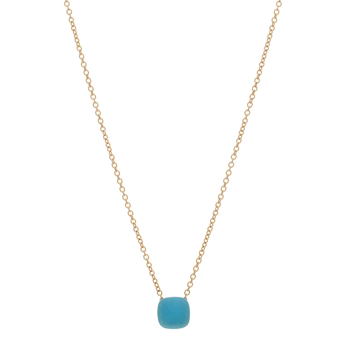 18K Rose White Gold Blue Topaz Nudo Gele Pendant Necklace