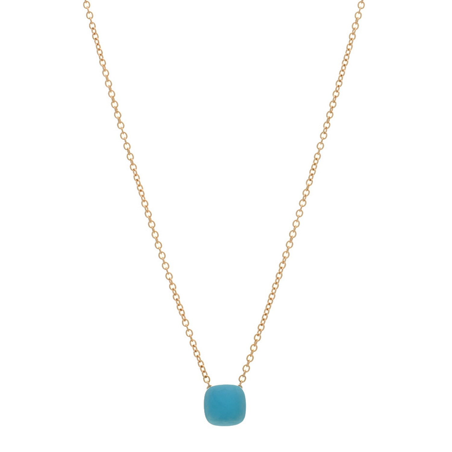 Pomellato 18K Rose White Gold Blue Topaz Nudo Gele Pendant Necklace 1 of 4