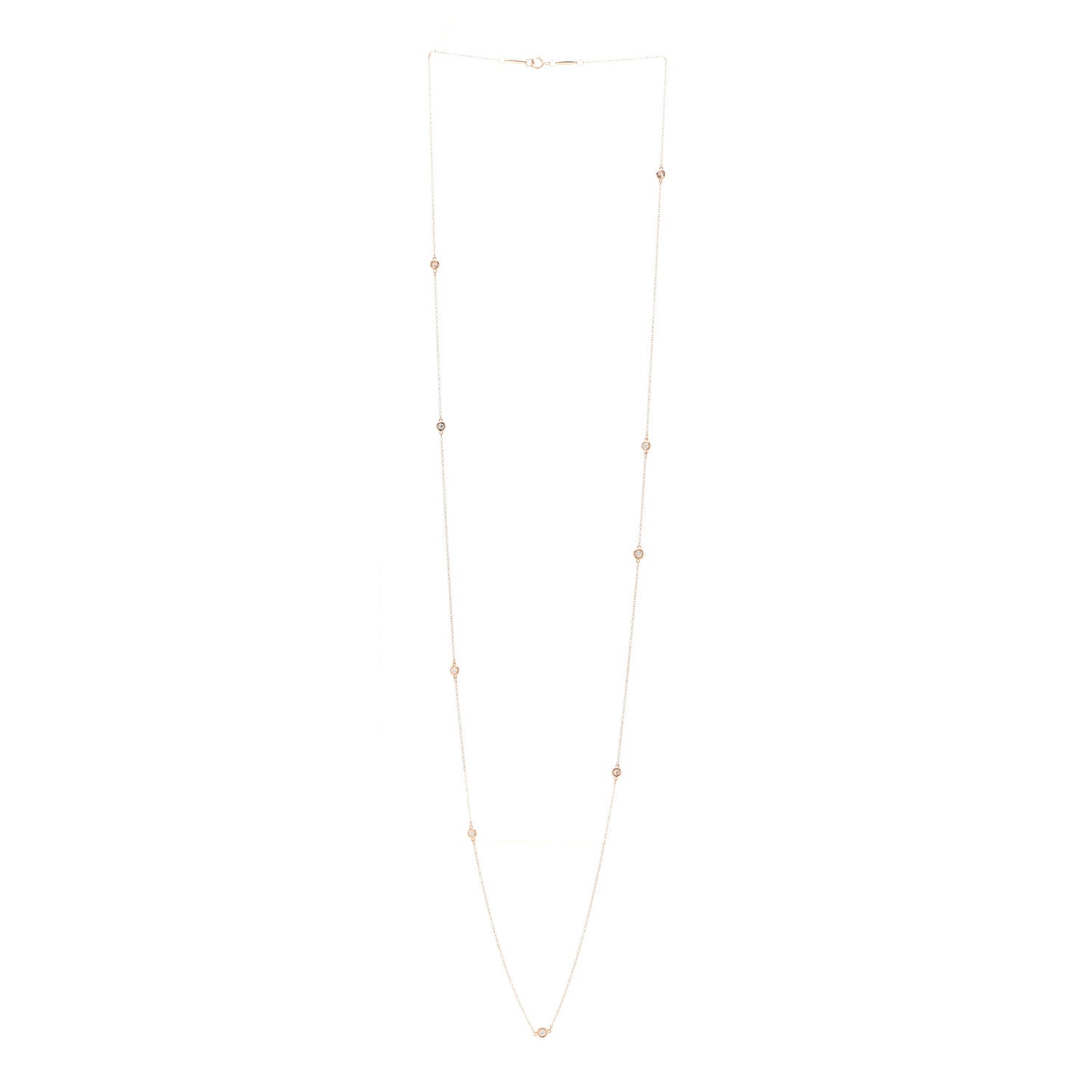 18K Rose Gold Diamond .31ctw Elsa Peretti Diamonds by the Yard Sprinkle Necklace