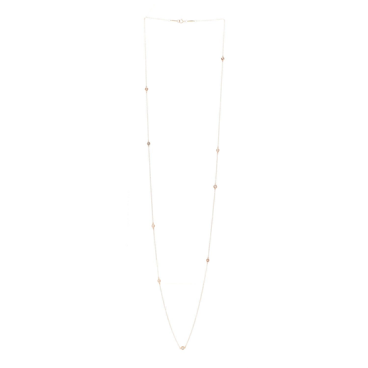 Tiffany 18K Rose Gold Diamond .31ctw Elsa Peretti Diamonds by the Yard Sprinkle Necklace 3 of 5