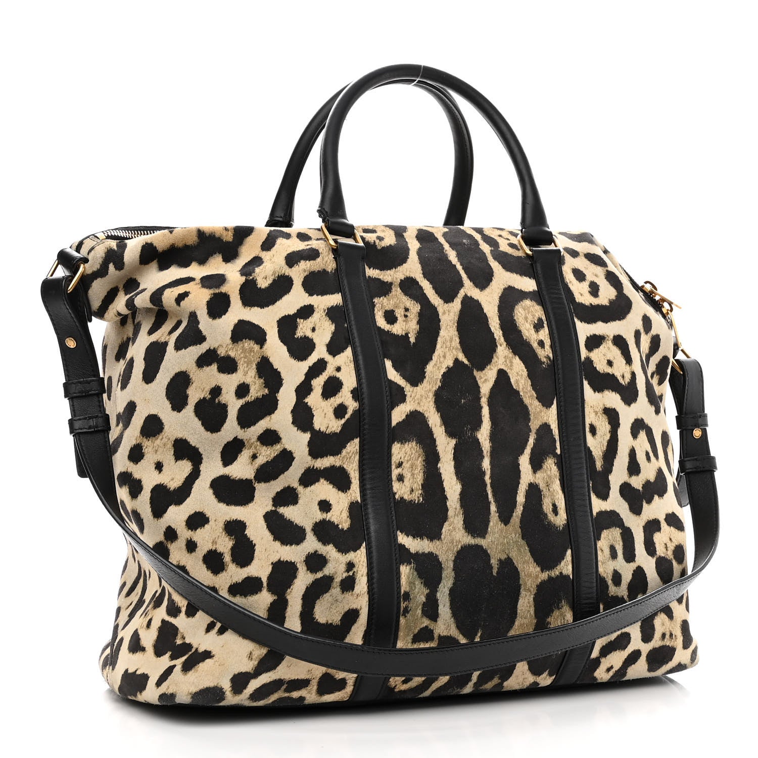 Saint Laurent Suede Leopard Print Camden Shopping Tote 3 of 11