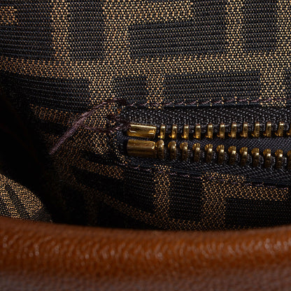 Fendi Goatskin Zucca Large Peekaboo Iconic Satchel Cuoio Tobacco Moro 7 of 11
