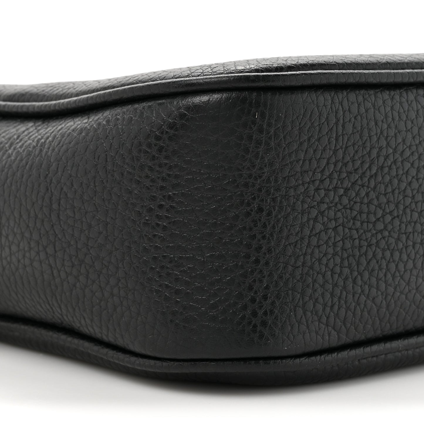 Pebbled Calfskin Small Soho Disco Bag Black