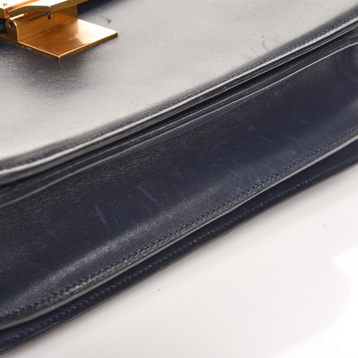 Smooth Calfskin Large Classic Box Flap Bag Navy
