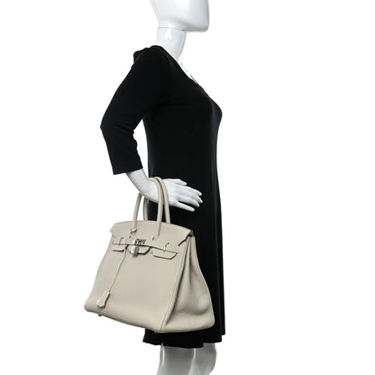 Hermes Taurillon Clemence Birkin 35 Craie 2 of 10