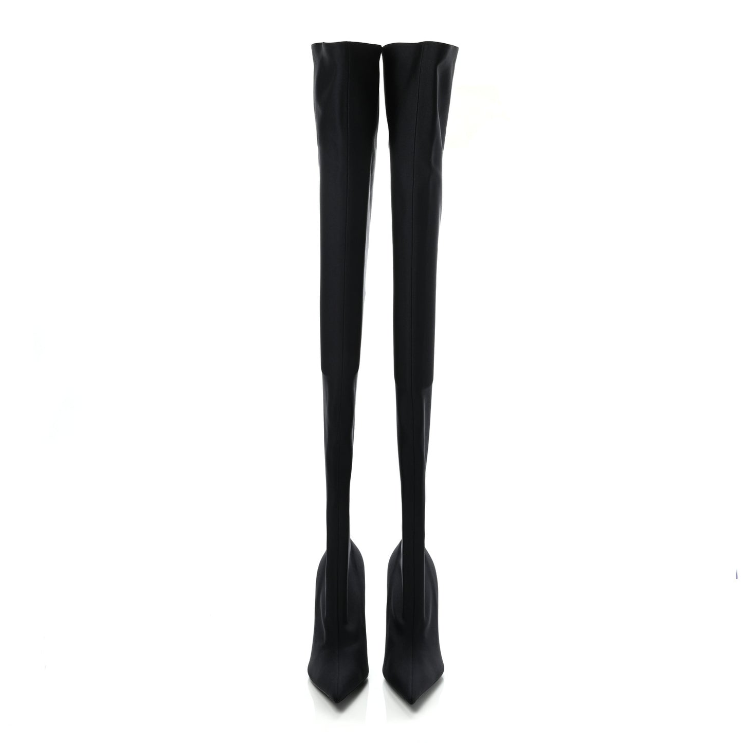 Spandex Pointed Toe Knife Thigh High Boots 39 Black