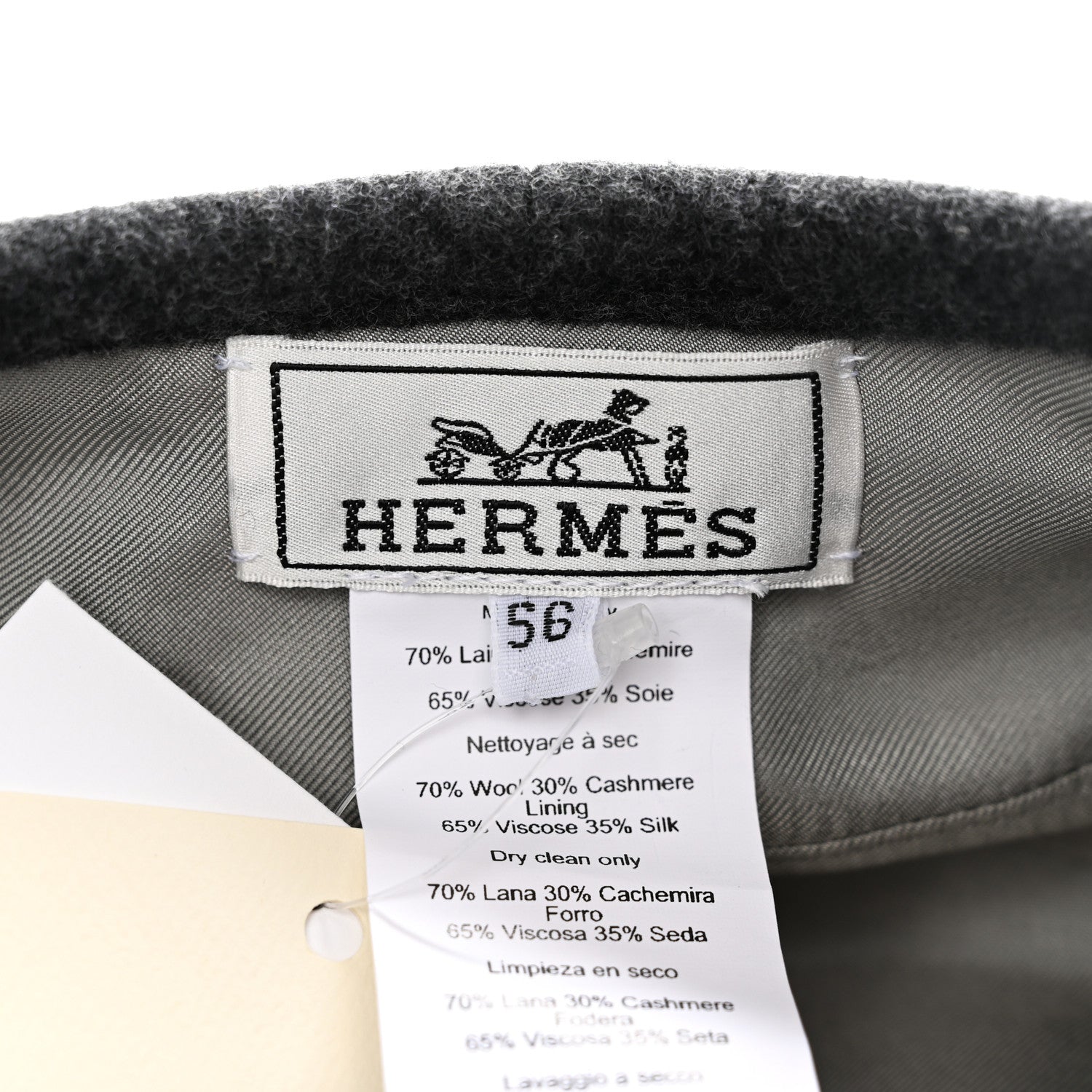 Hermes Wool Cashmere Saint Honore Clou De Selle Beret Black 7 of 8