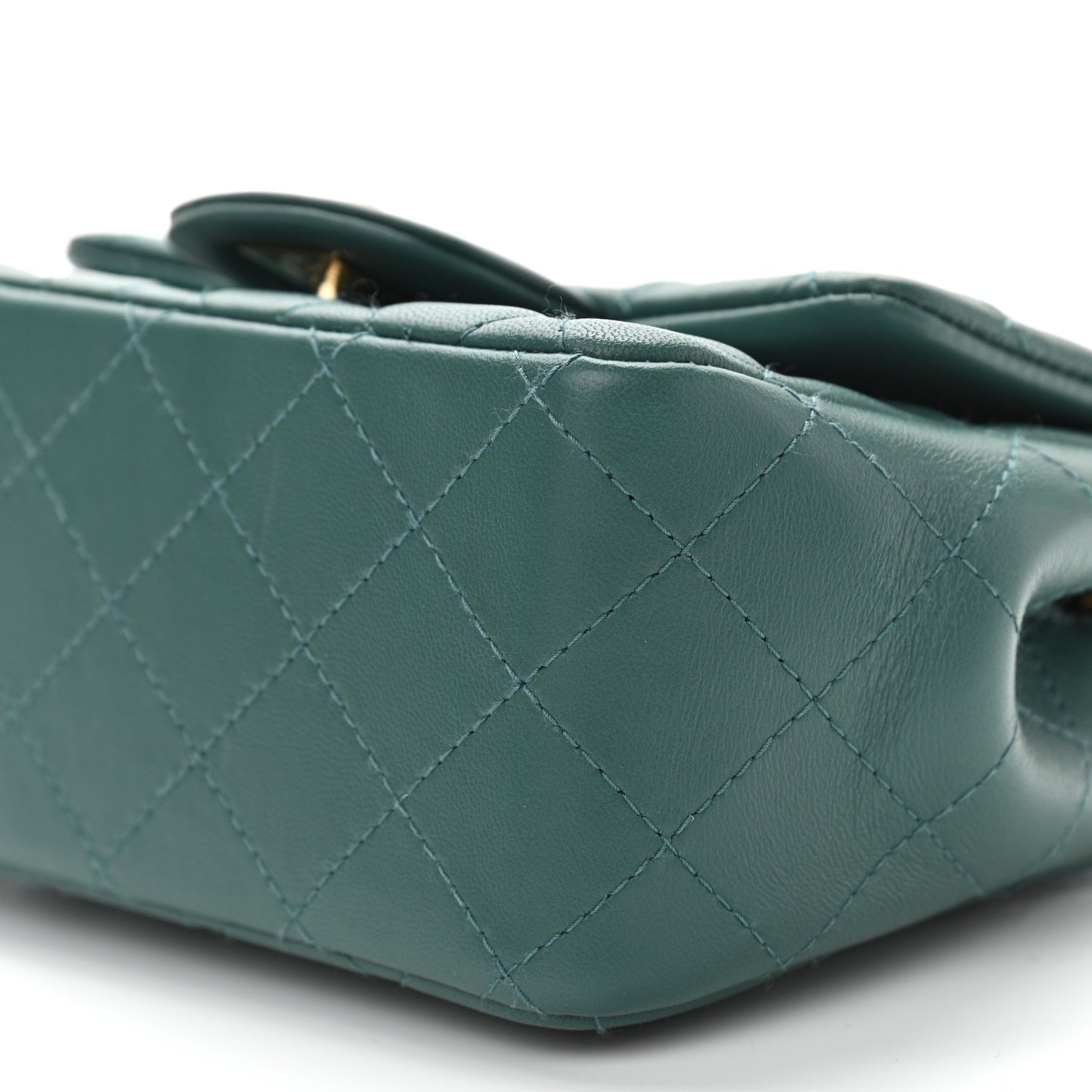 Lambskin Quilted Mini Square Flap Green