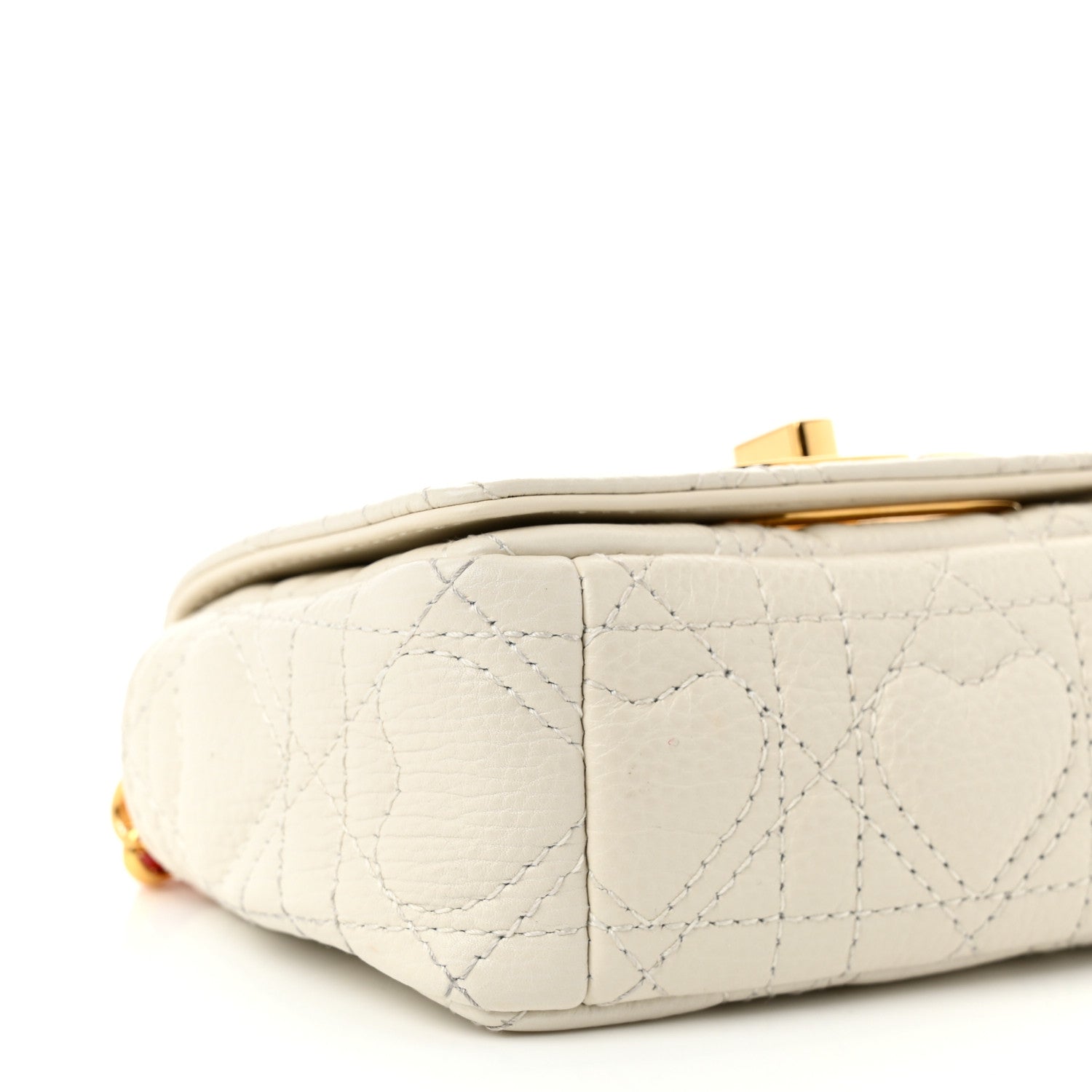 Christian Dior Supple Calfskin Cannage Dioramour Micro Caro Bag Latte 7 of 8