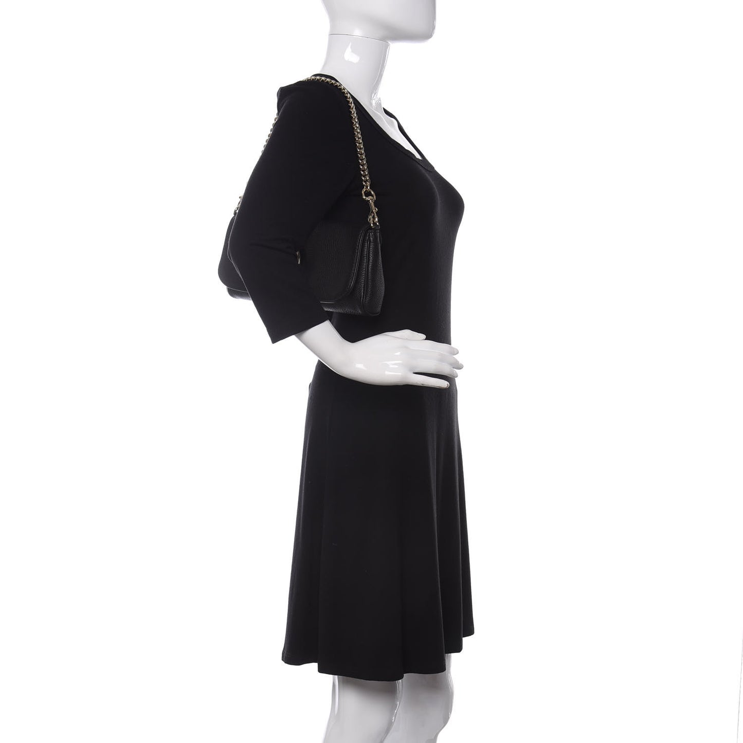 Calfskin Greenwich Chain Clutch Black