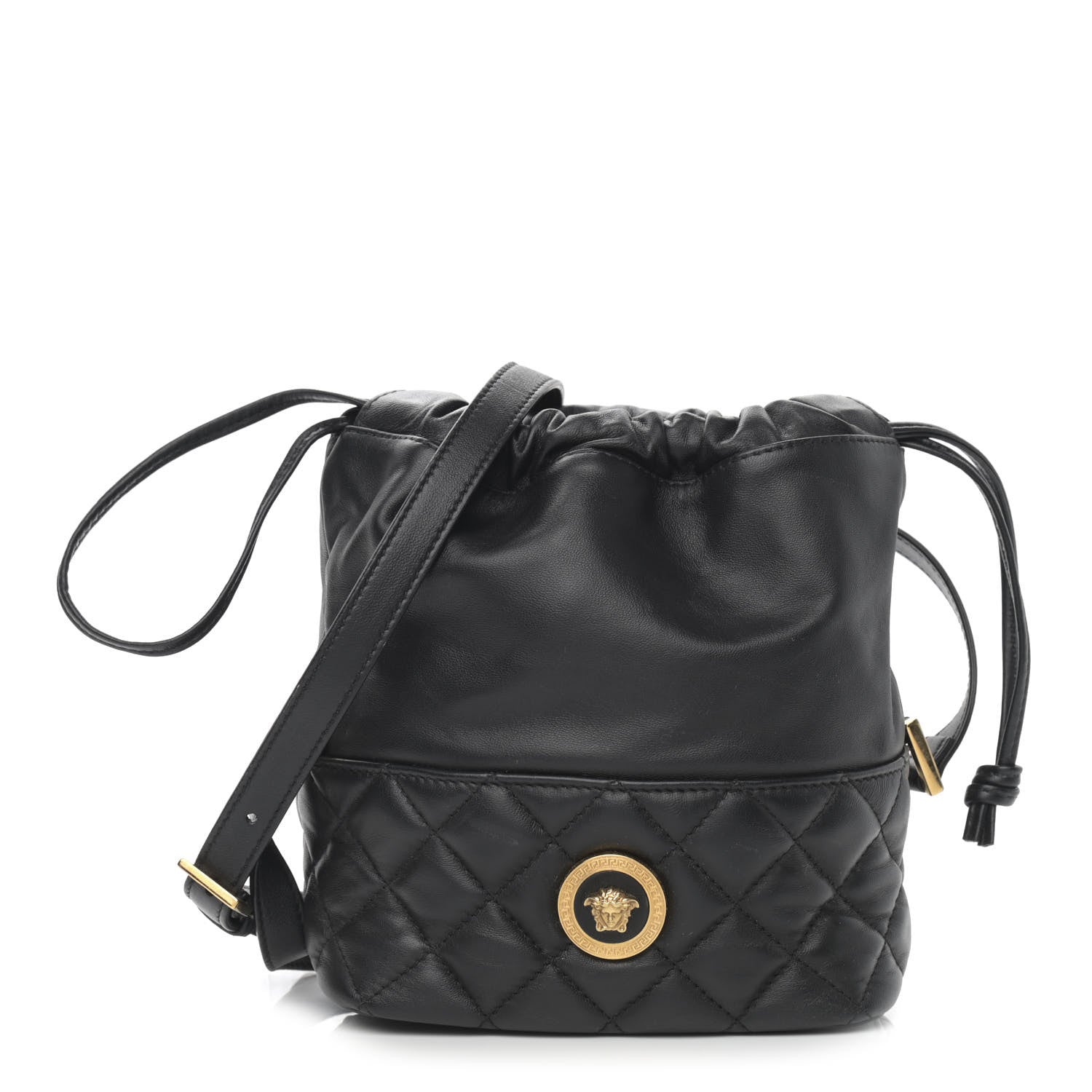 Versace Nappa Quilted Medusa Bucket Bag Black 1 of 10