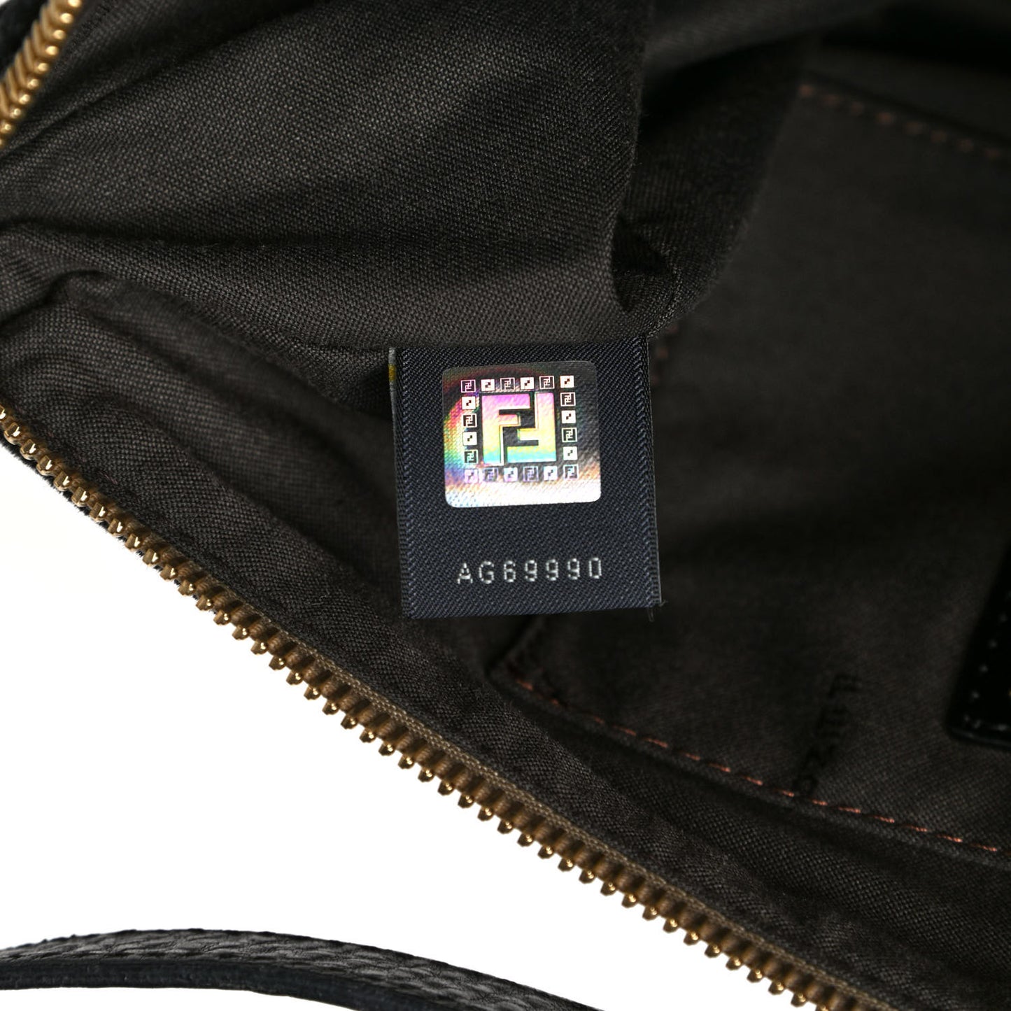 Zucchino Velvet Vitello Small Shoulder Bag Mogano Panna Black