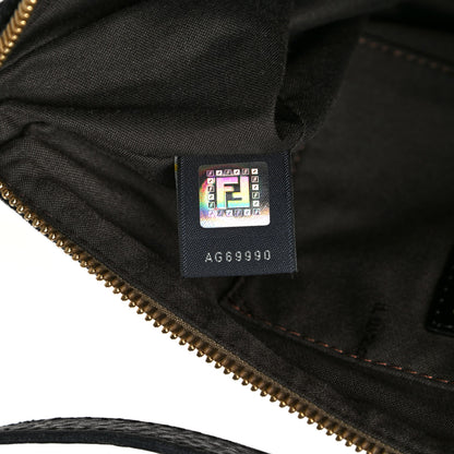 Fendi Zucchino Velvet Vitello Small Shoulder Bag Mogano Panna Black 6 of 8