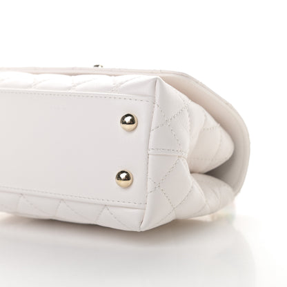 Chanel Goatskin Quilted Extra Mini Rainbow Coco Handle Flap White 10 of 11