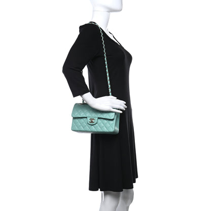 Chanel Caviar Quilted Small Double Flap Light Green 2 of 11
