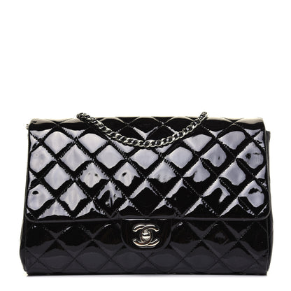 Chanel Patent Quilted Clutch with Chain Flap Black 1 of 12