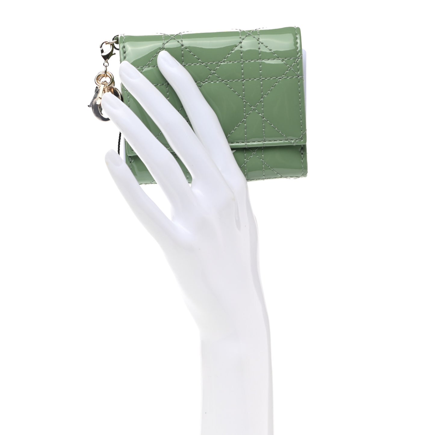 Patent Cannage Lady Dior Lotus Wallet Queen Mint