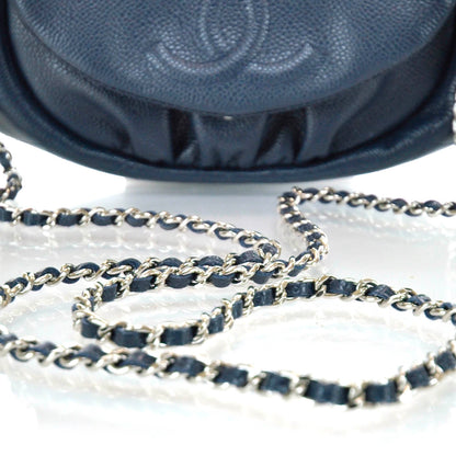 Chanel Caviar Half Moon Wallet On Chain Navy 7 of 9