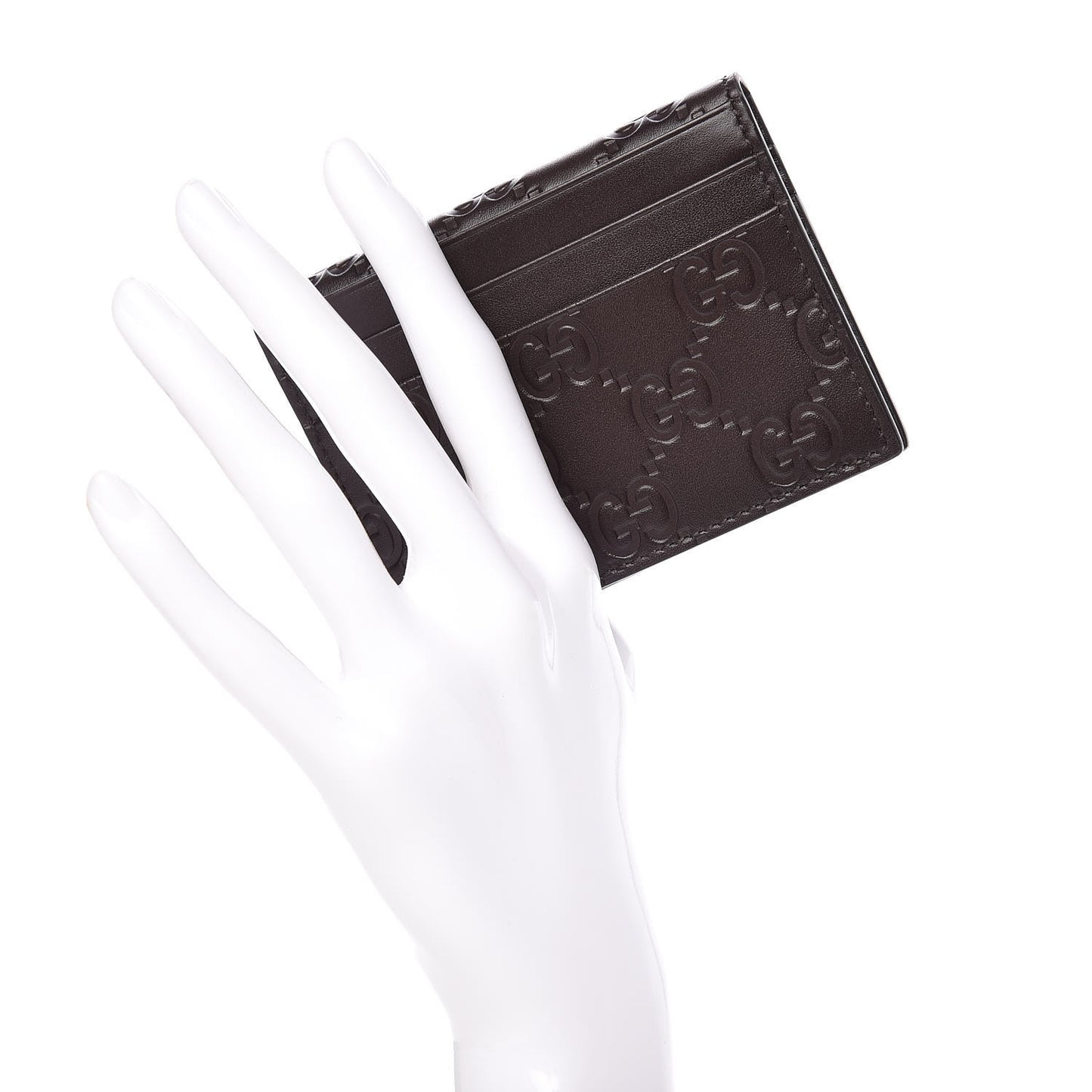 Guccissima Card Case Brown