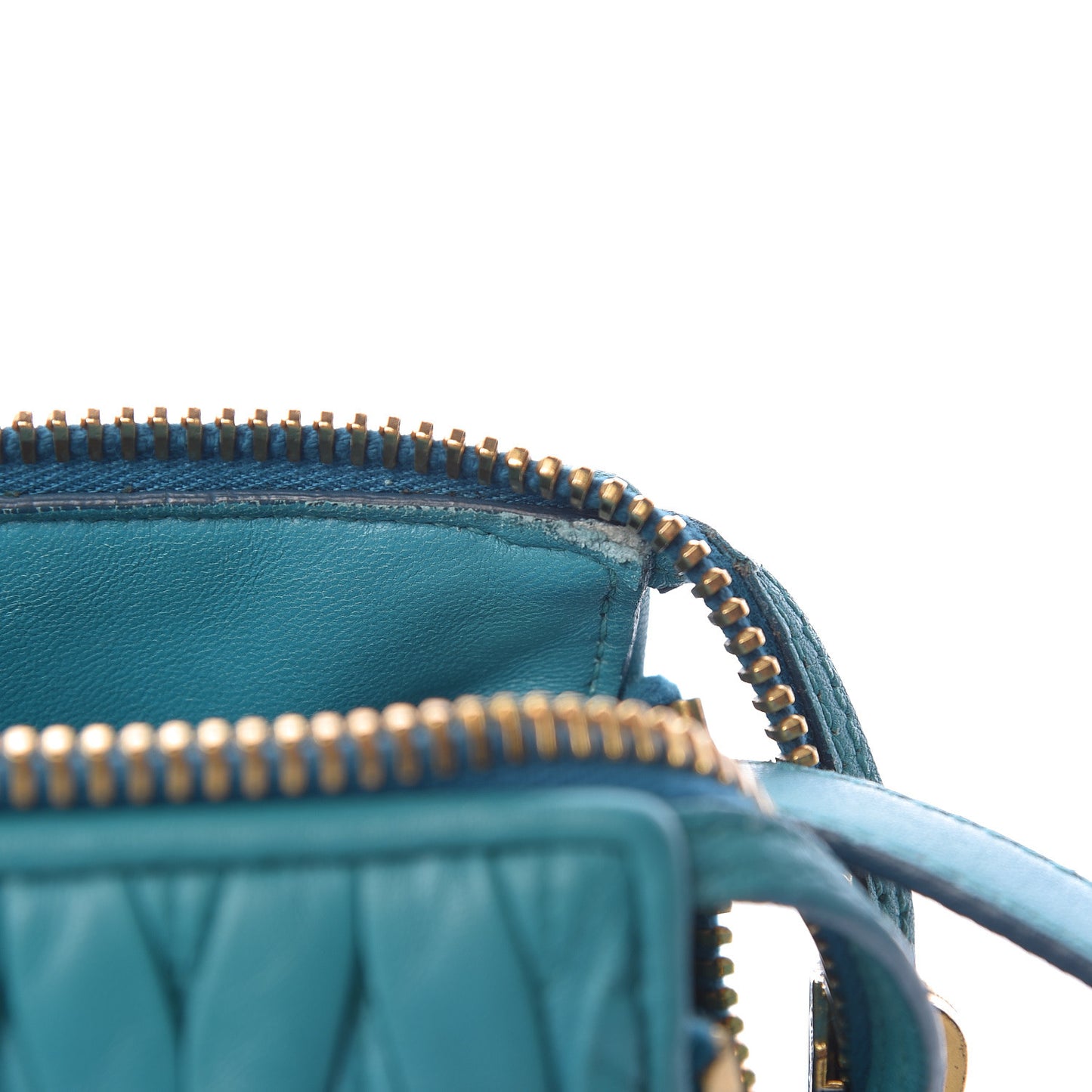 Nappa Matelasse Zip Tote Turchese