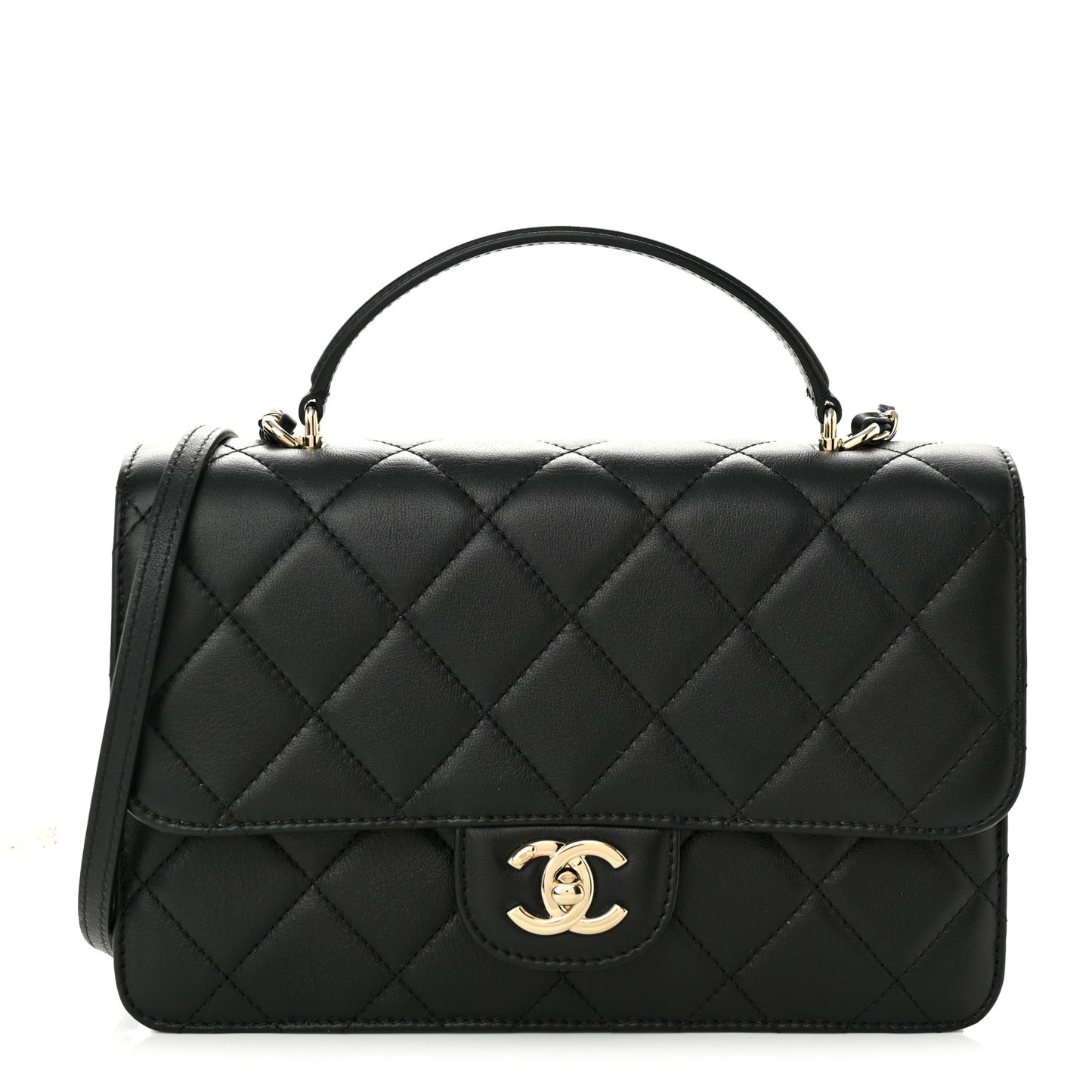 Calfskin Quilted Coco Lady Flap Black
