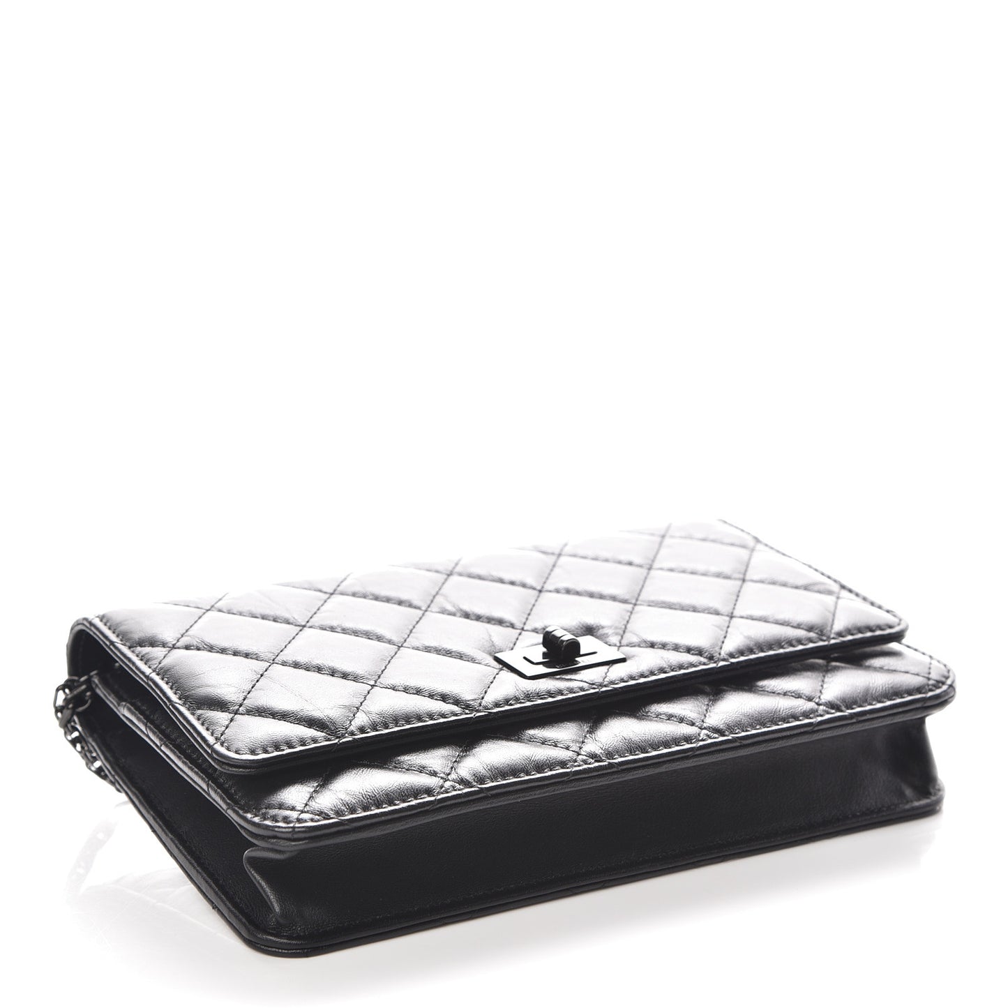 Aged Calfskin Quilted Reissue Wallet On Chain WOC So Black