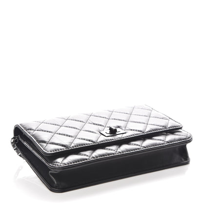 Chanel Aged Calfskin Quilted Reissue Wallet On Chain WOC So Black 4 of 11