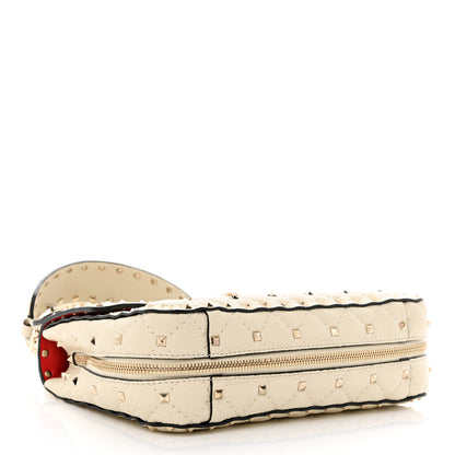 Valentino Garavani Grained Calfskin Medium Rockstud Spike Shoulder Bag Light Ivory 4 of 9