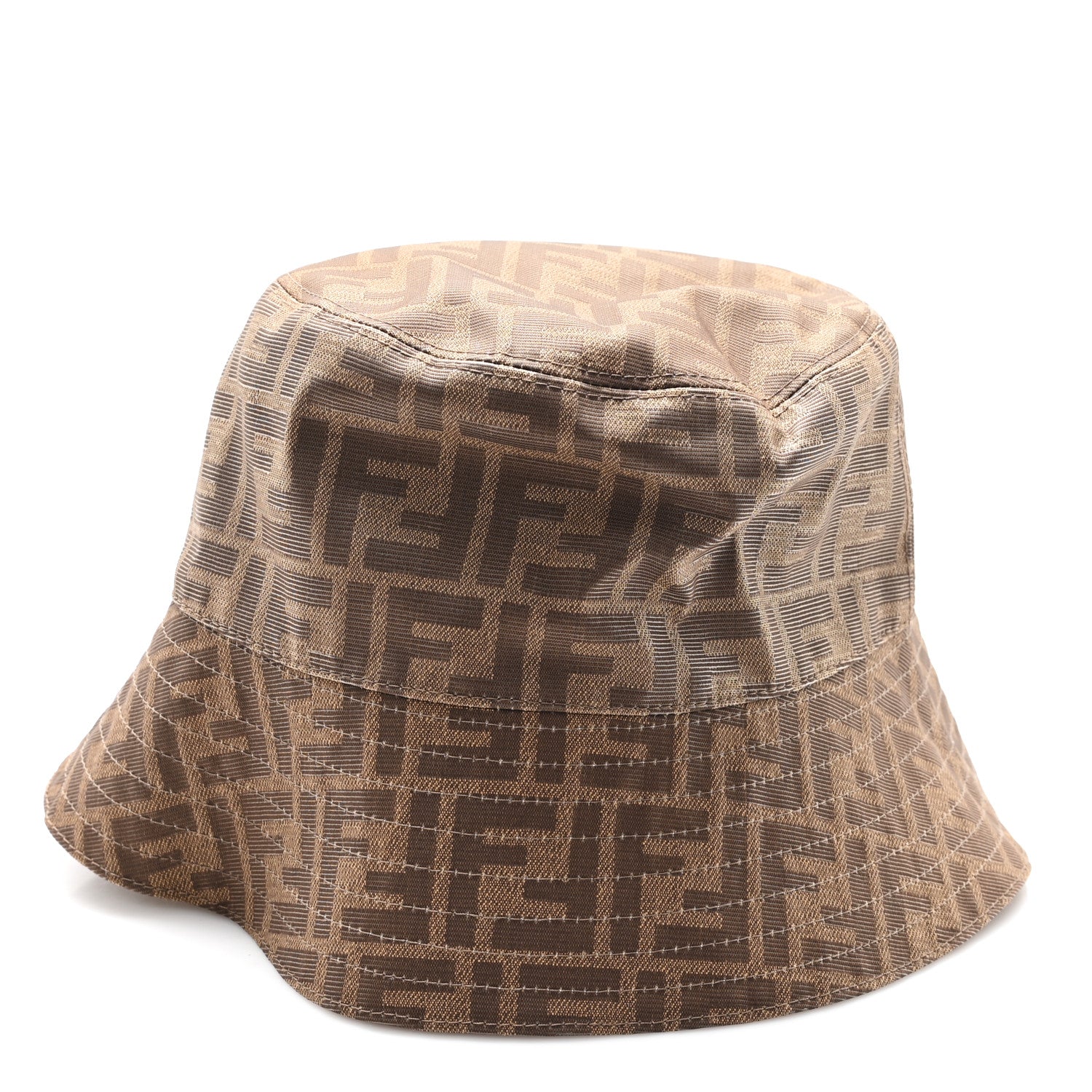 Fendi Technical Fabric FF Reversible Bucket Hat S Tobacco Beige 5 of 13