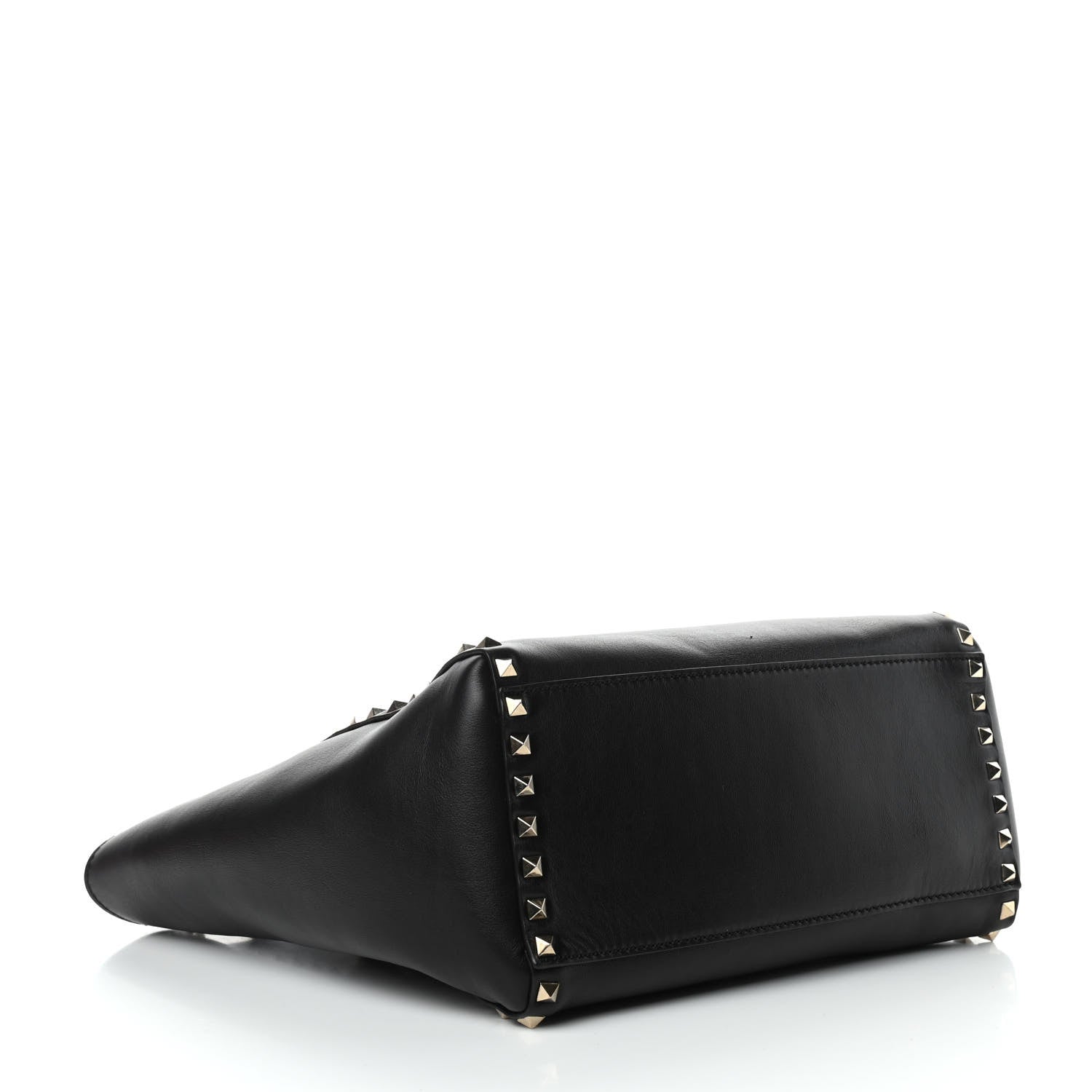 Valentino Garavani Vitello Rockstud Double Handle Tote Black 4 of 9