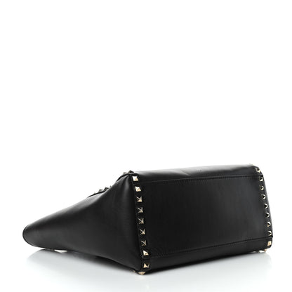 Valentino Garavani Vitello Rockstud Double Handle Tote Black 4 of 9