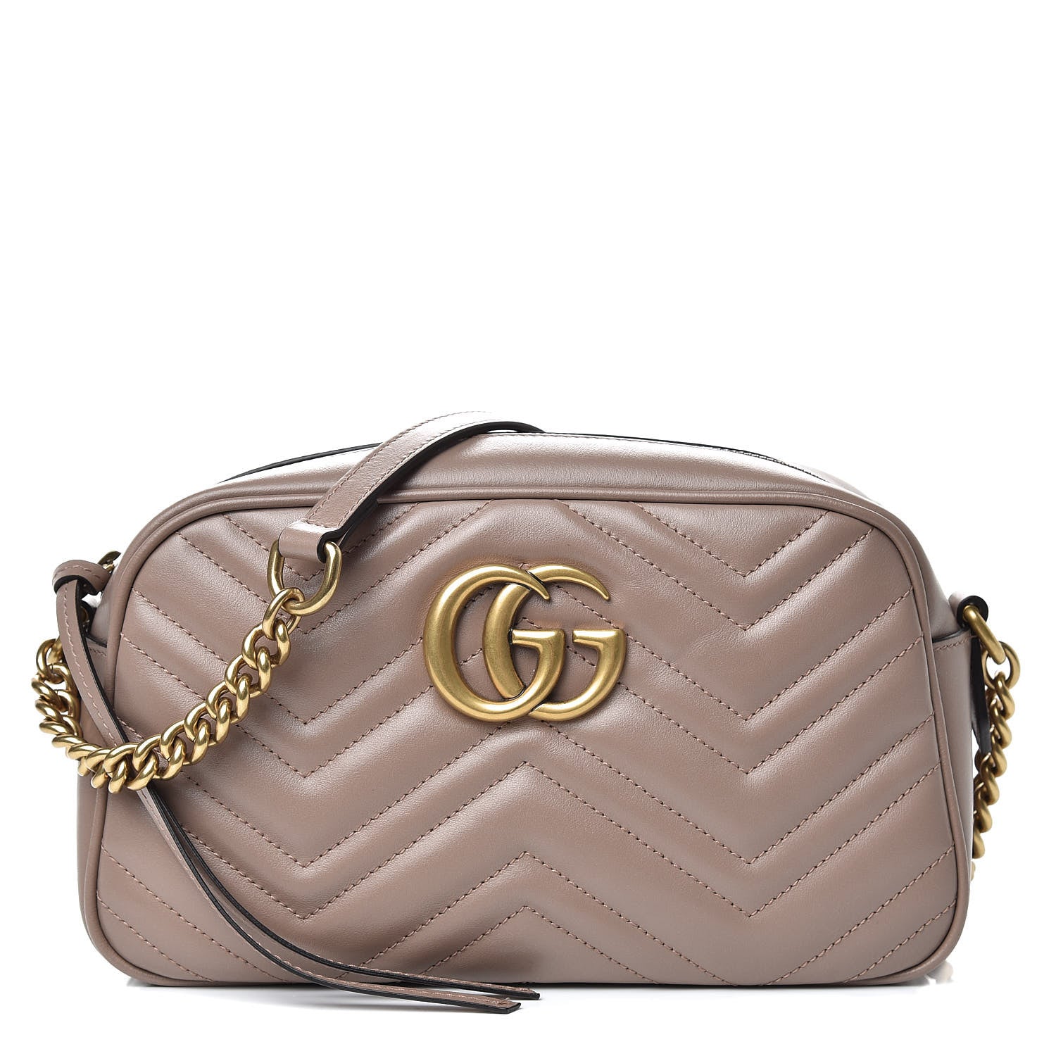 Gucci Calfskin Matelasse Small GG Marmont Chain Shoulder Bag Porcelain Rose 1 of 10